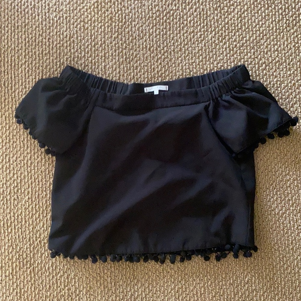 Off shoulder Pom Pom top